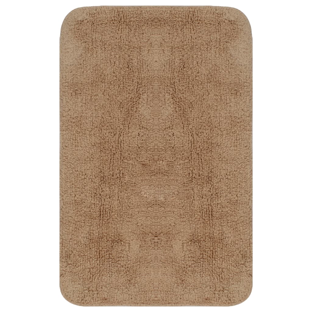 Baderomsmattesett 3 Stk Stoff Beige