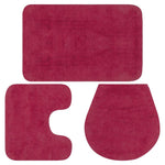 Baderomsmattesett 3 Stk Stoff Fuksia