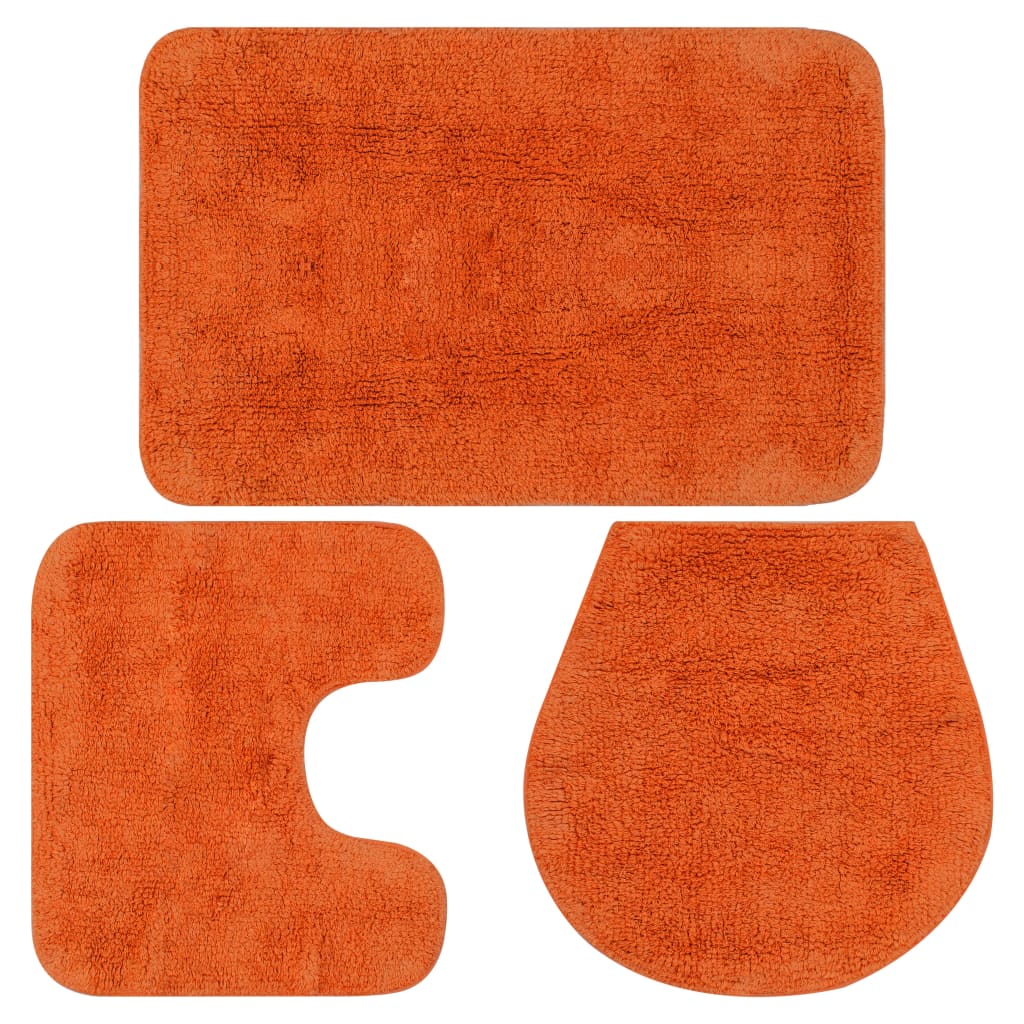 Baderomsmattesett 3 Stk Stoff Oransje