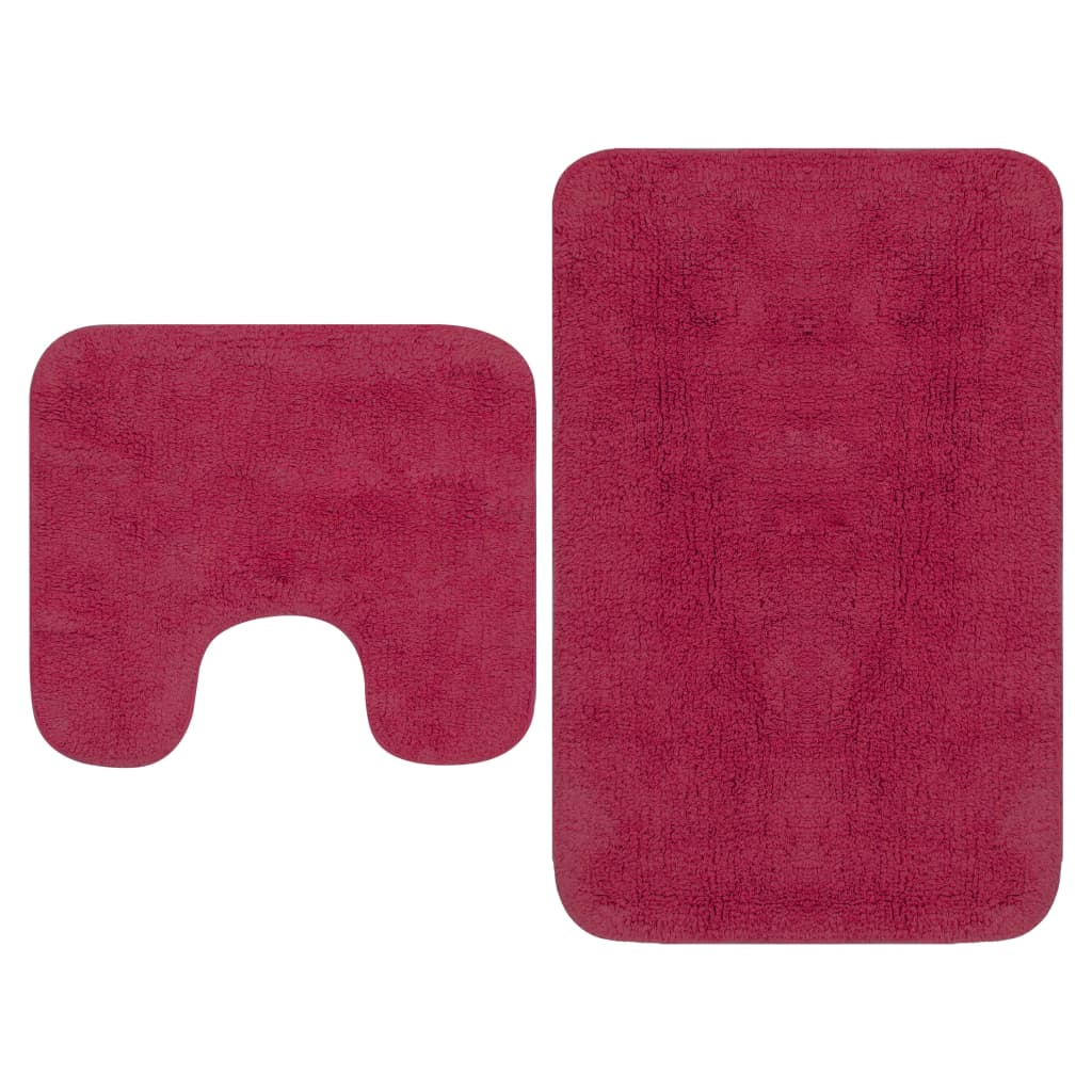 Baderomsmattesett 2 Stk Stoff Fuksia