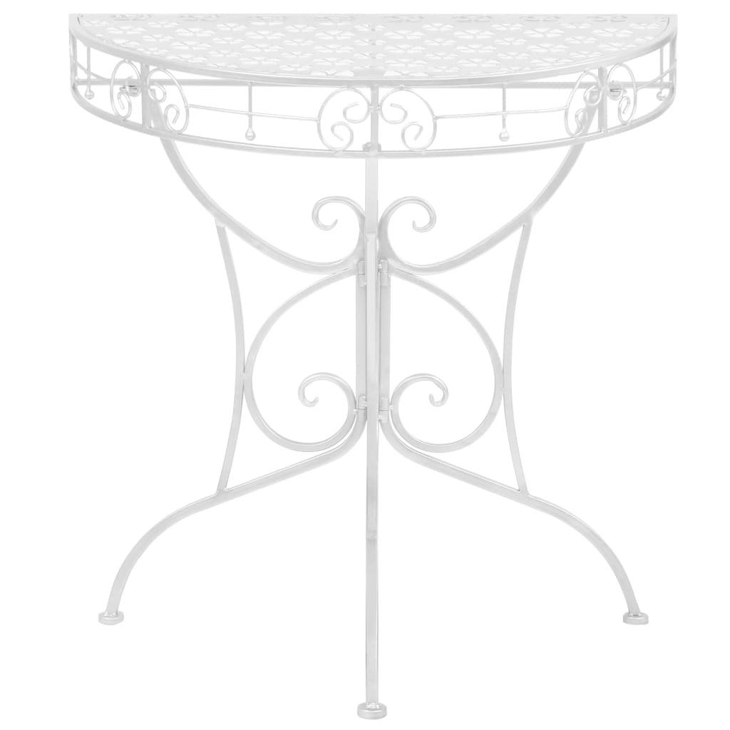 Sidebord Gammeldags Stil Halvrund Metall 72X36X74 Cm Sølv
