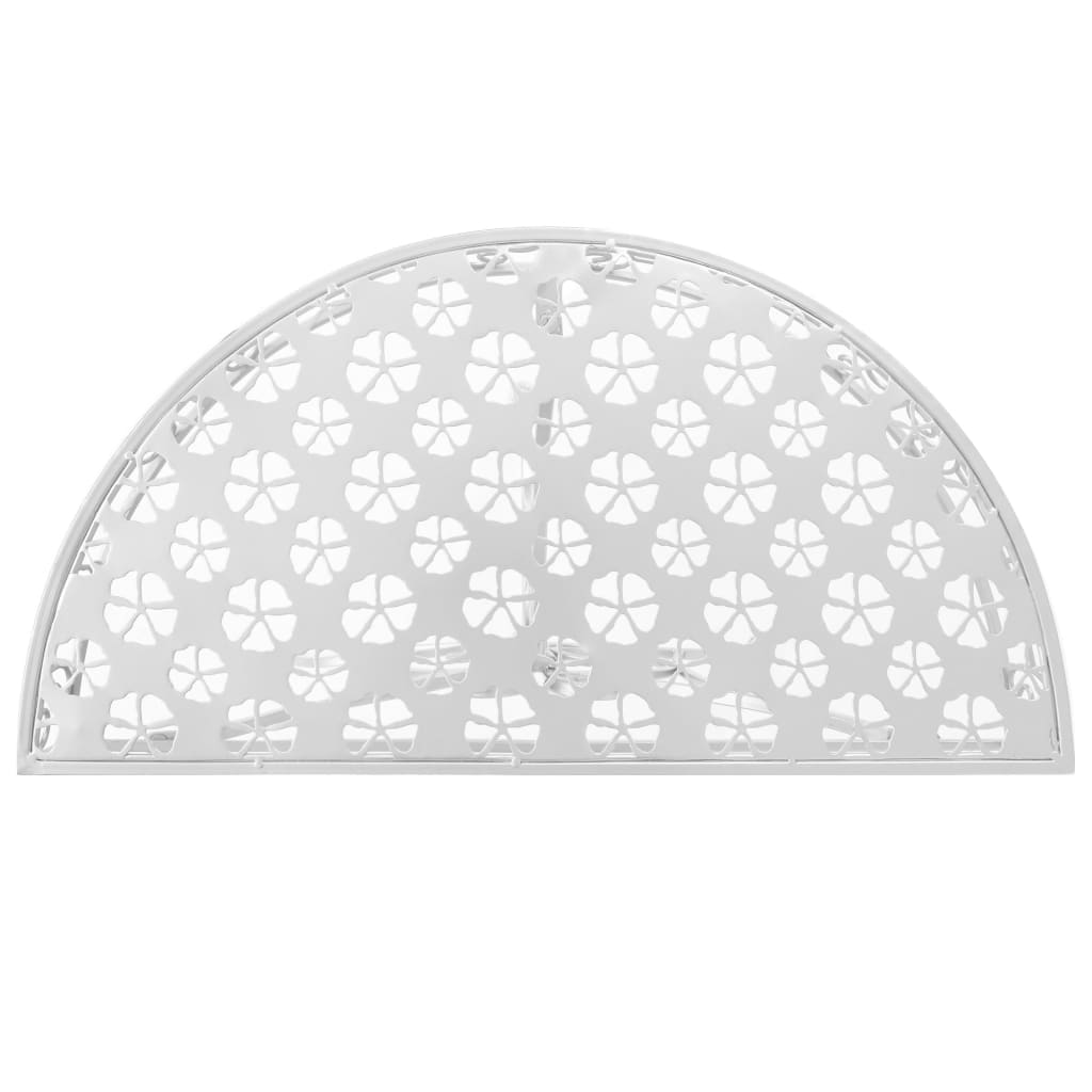 Sidebord Gammeldags Stil Halvrund Metall 72X36X74 Cm Sølv