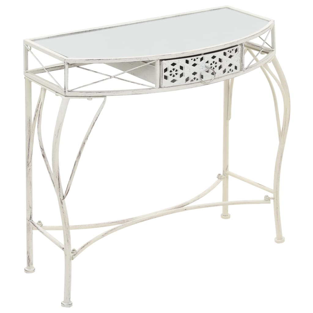 Sidebord Fransk Stil Metall 82X39X76 Cm Hvit