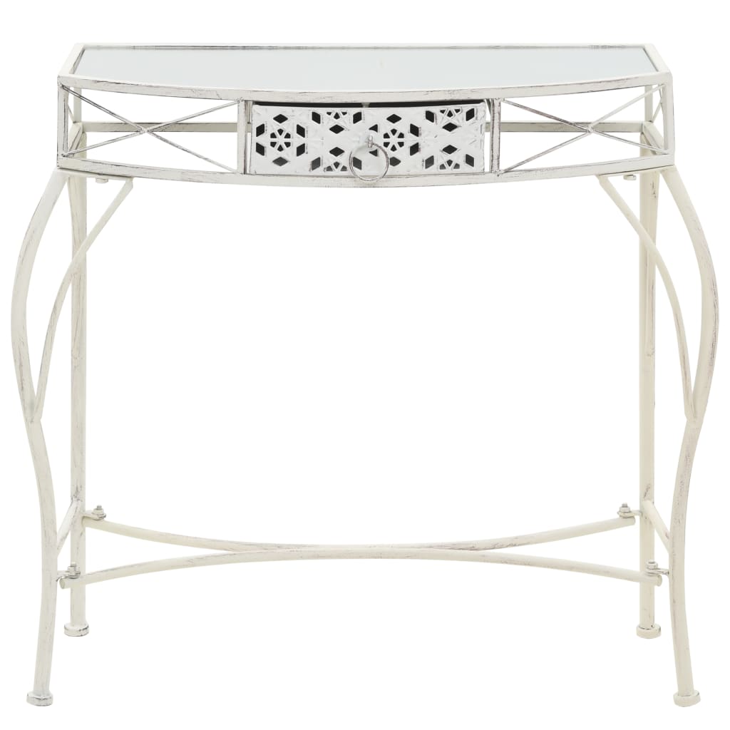 Sidebord Fransk Stil Metall 82X39X76 Cm Hvit