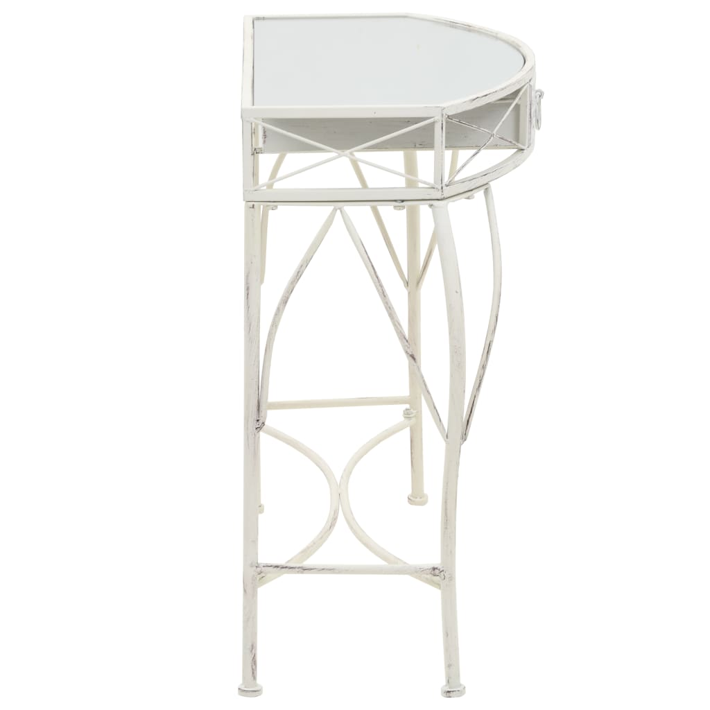 Sidebord Fransk Stil Metall 82X39X76 Cm Hvit