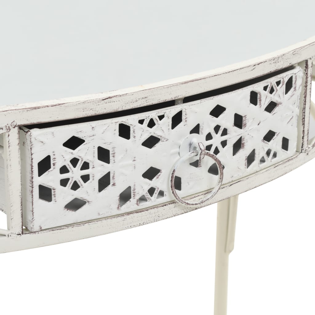 Sidebord Fransk Stil Metall 82X39X76 Cm Hvit