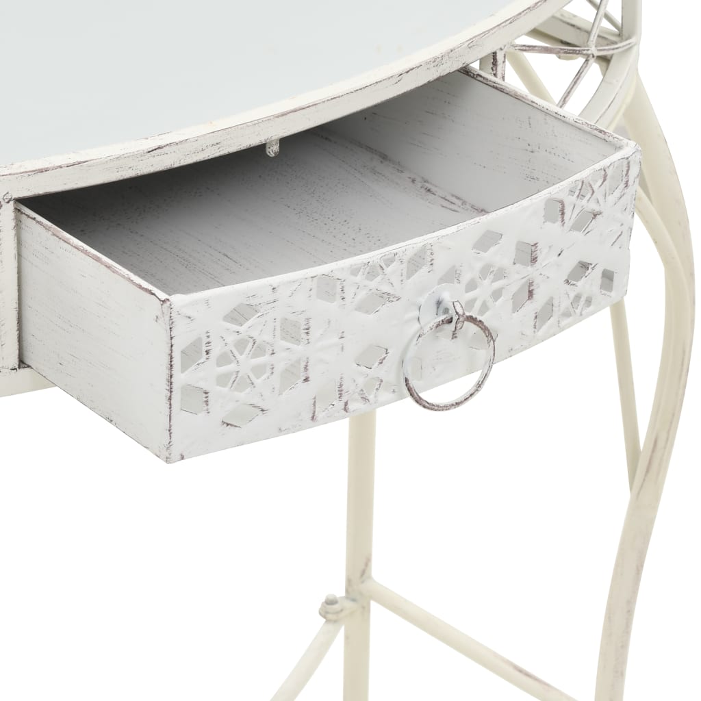 Sidebord Fransk Stil Metall 82X39X76 Cm Hvit