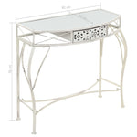Sidebord Fransk Stil Metall 82X39X76 Cm Hvit