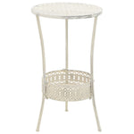 Bistrobord Gammeldags Stil Rund Metall 40X70 Cm Hvit