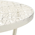 Bistrobord Gammeldags Stil Rund Metall 40X70 Cm Hvit