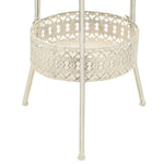 Bistrobord Gammeldags Stil Rund Metall 40X70 Cm Hvit