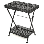 Foldbart Tebord Gammeldags Stil Metall 58X35X72 Cm Svart