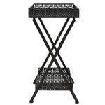 Foldbart Tebord Gammeldags Stil Metall 58X35X72 Cm Svart