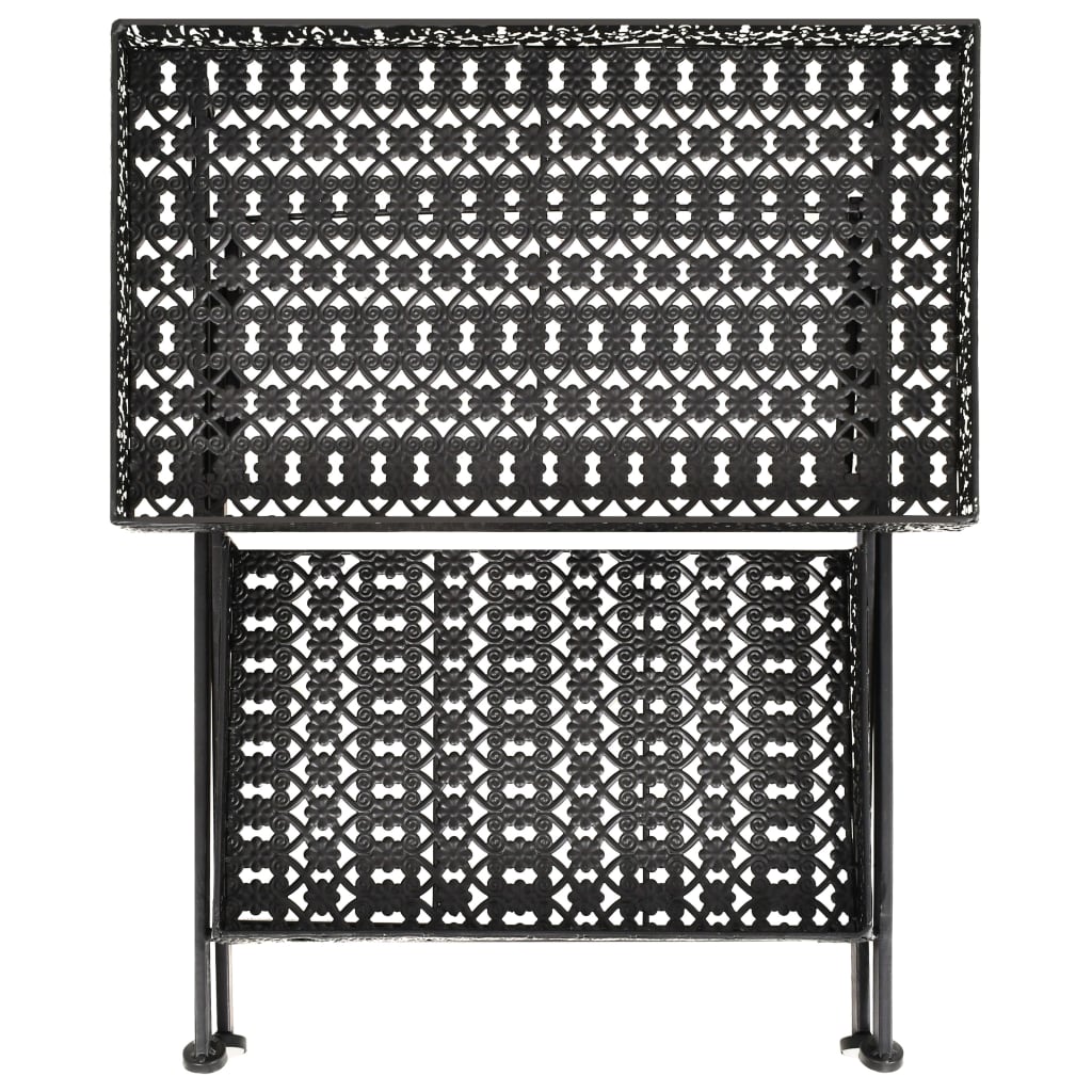 Foldbart Tebord Gammeldags Stil Metall 58X35X72 Cm Svart