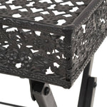 Foldbart Tebord Gammeldags Stil Metall 58X35X72 Cm Svart