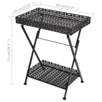 Foldbart Tebord Gammeldags Stil Metall 58X35X72 Cm Svart