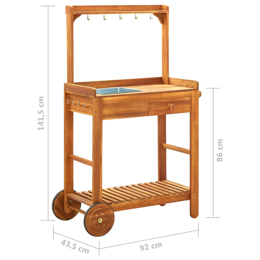 Utendørs Kjøkkentralle Heltre Akasie 92X43,5X141,5 Cm
