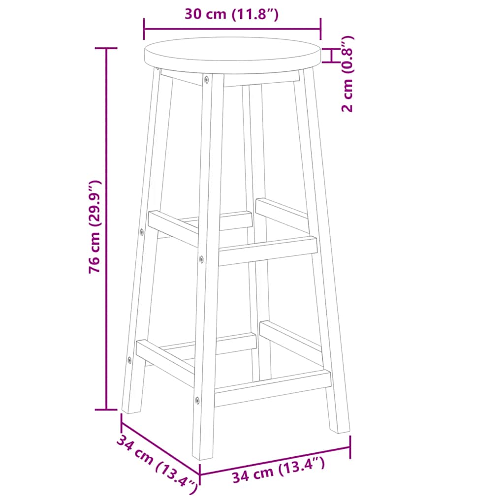 Barstoler 2 Stk Heltre Akasie
