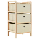 Oppbevaringshylle Med 3 Stoffkurver Sedertre Beige