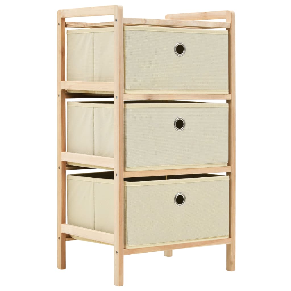Oppbevaringshylle Med 3 Stoffkurver Sedertre Beige