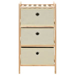 Oppbevaringshylle Med 3 Stoffkurver Sedertre Beige