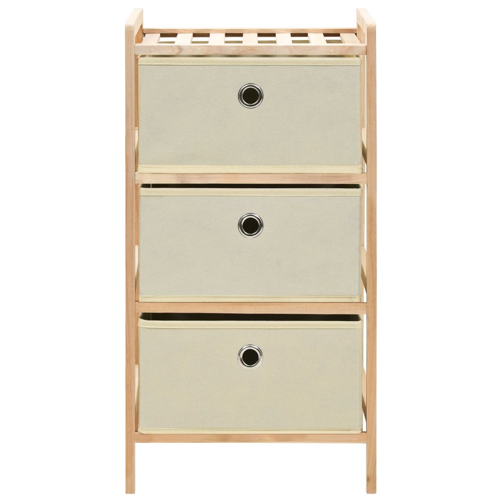 Oppbevaringshylle Med 3 Stoffkurver Sedertre Beige