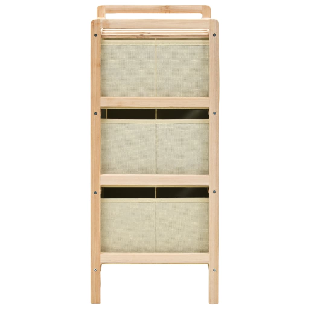 Oppbevaringshylle Med 3 Stoffkurver Sedertre Beige