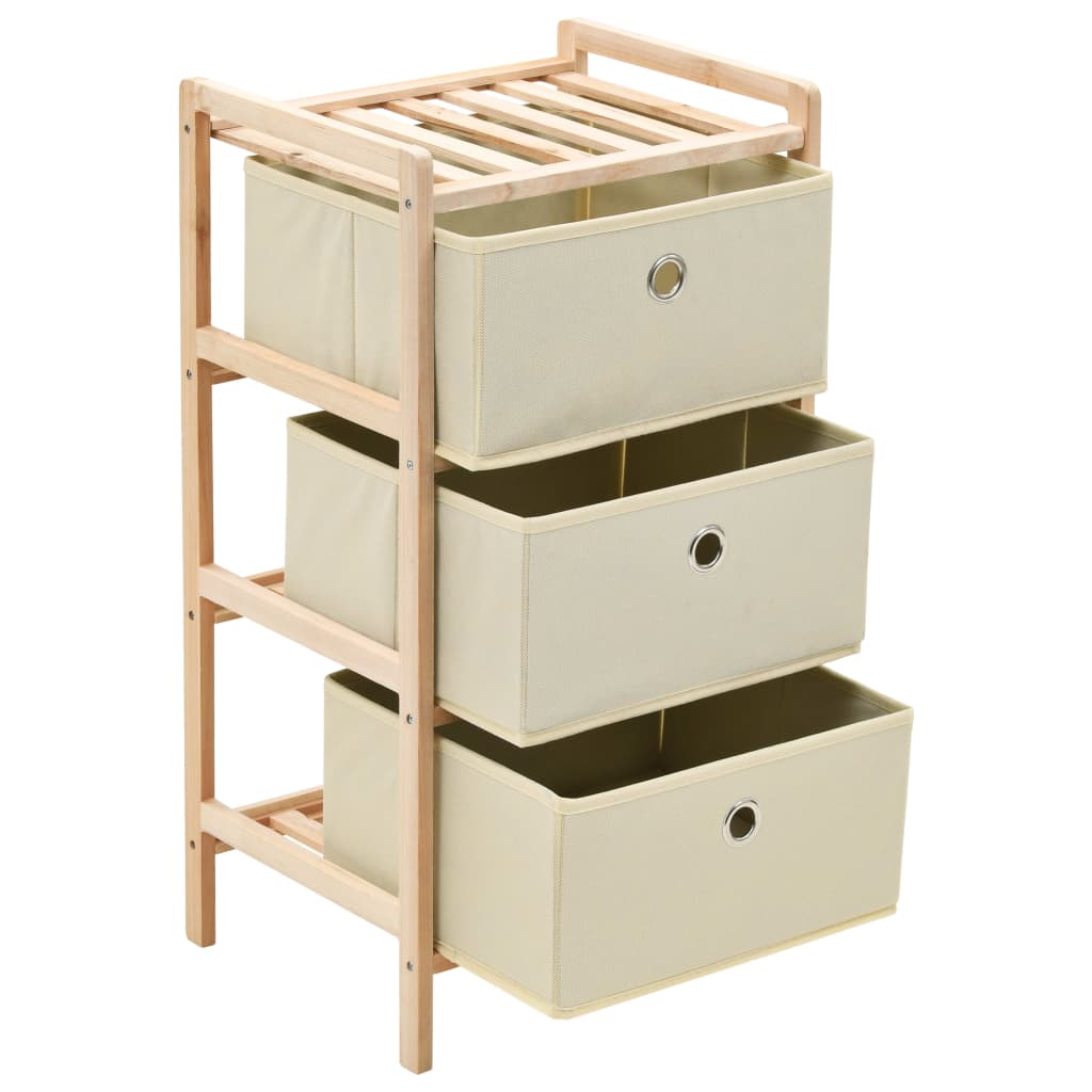 Oppbevaringshylle Med 3 Stoffkurver Sedertre Beige