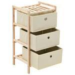 Oppbevaringshylle Med 3 Stoffkurver Sedertre Beige