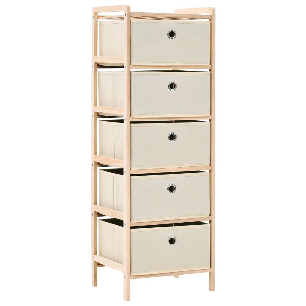 Oppbevaringshylle Med 5 Stoffkurver Sedertre Beige