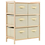Oppbevaringshylle Med 6 Stoffkurver Sedertre Beige