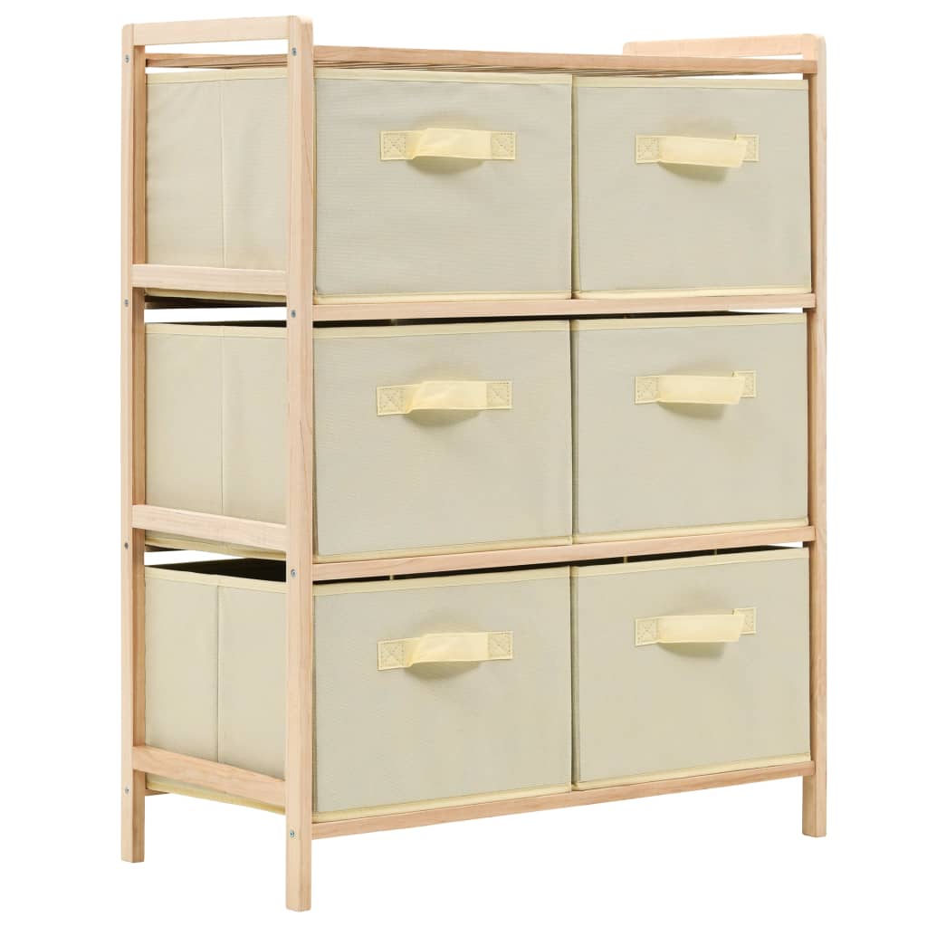Oppbevaringshylle Med 6 Stoffkurver Sedertre Beige