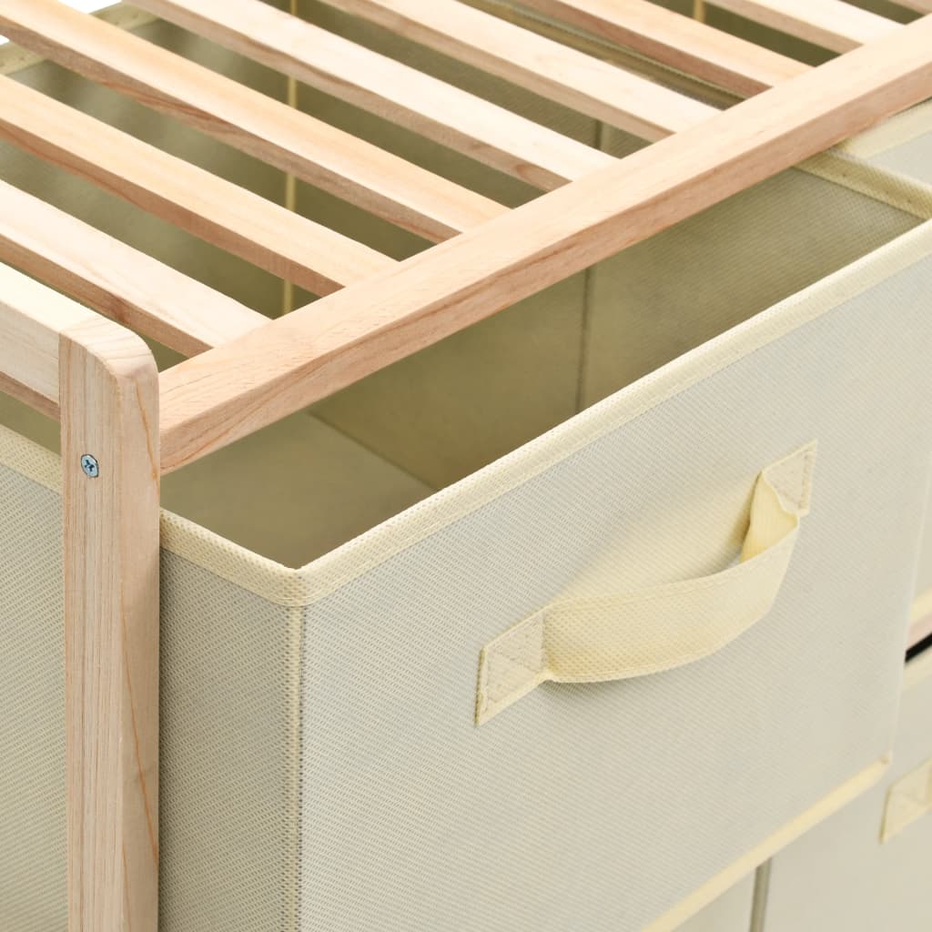 Oppbevaringshylle Med 6 Stoffkurver Sedertre Beige
