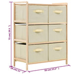 Oppbevaringshylle Med 6 Stoffkurver Sedertre Beige