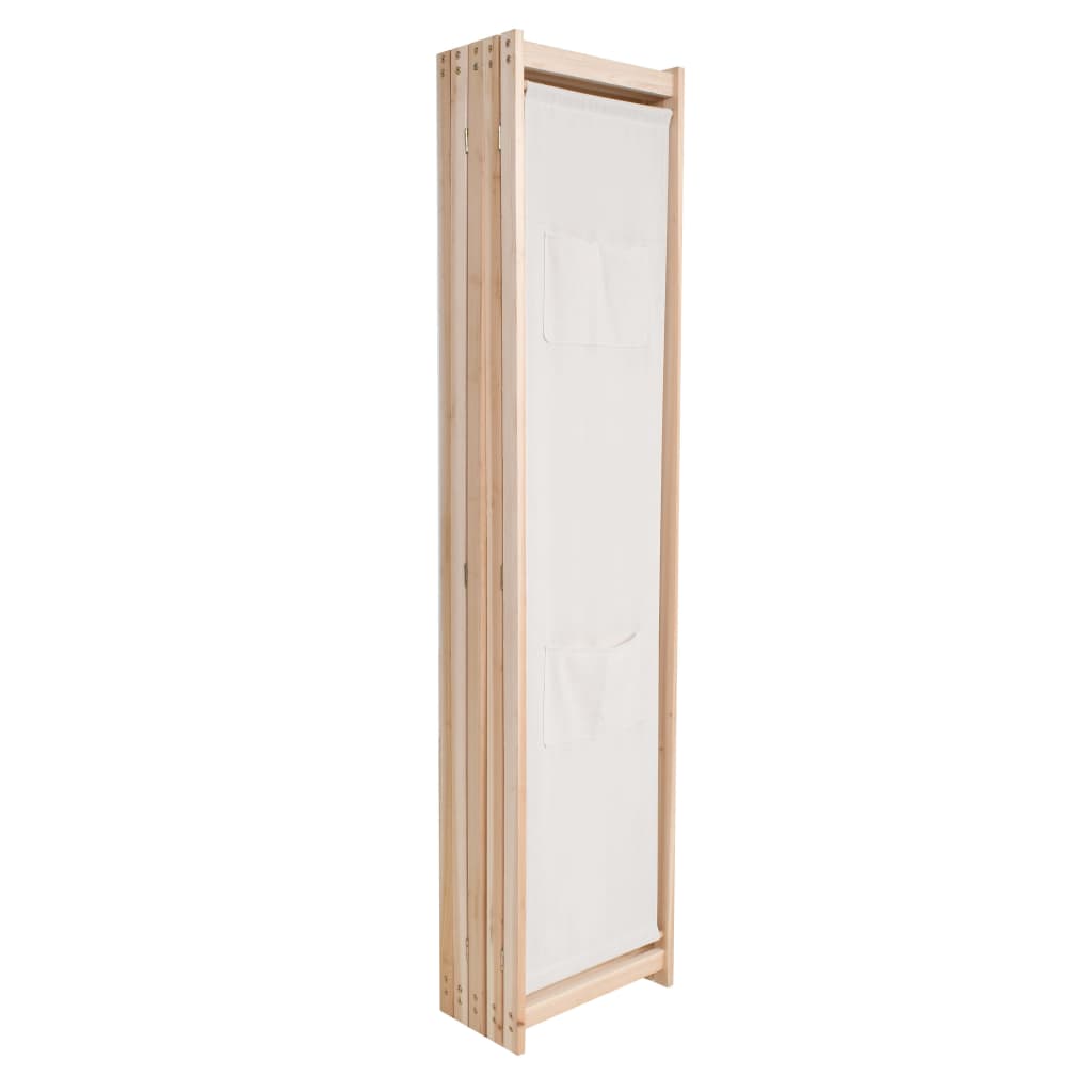 Romdeler 5 Paneler Krem 200X170X4 Cm Stoff
