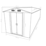 Hageskjul 257X580X181 Cm Metall Antrasitt