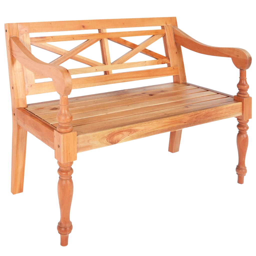 Bataviabenk 98 Cm Heltre Mahogni Lysebrun