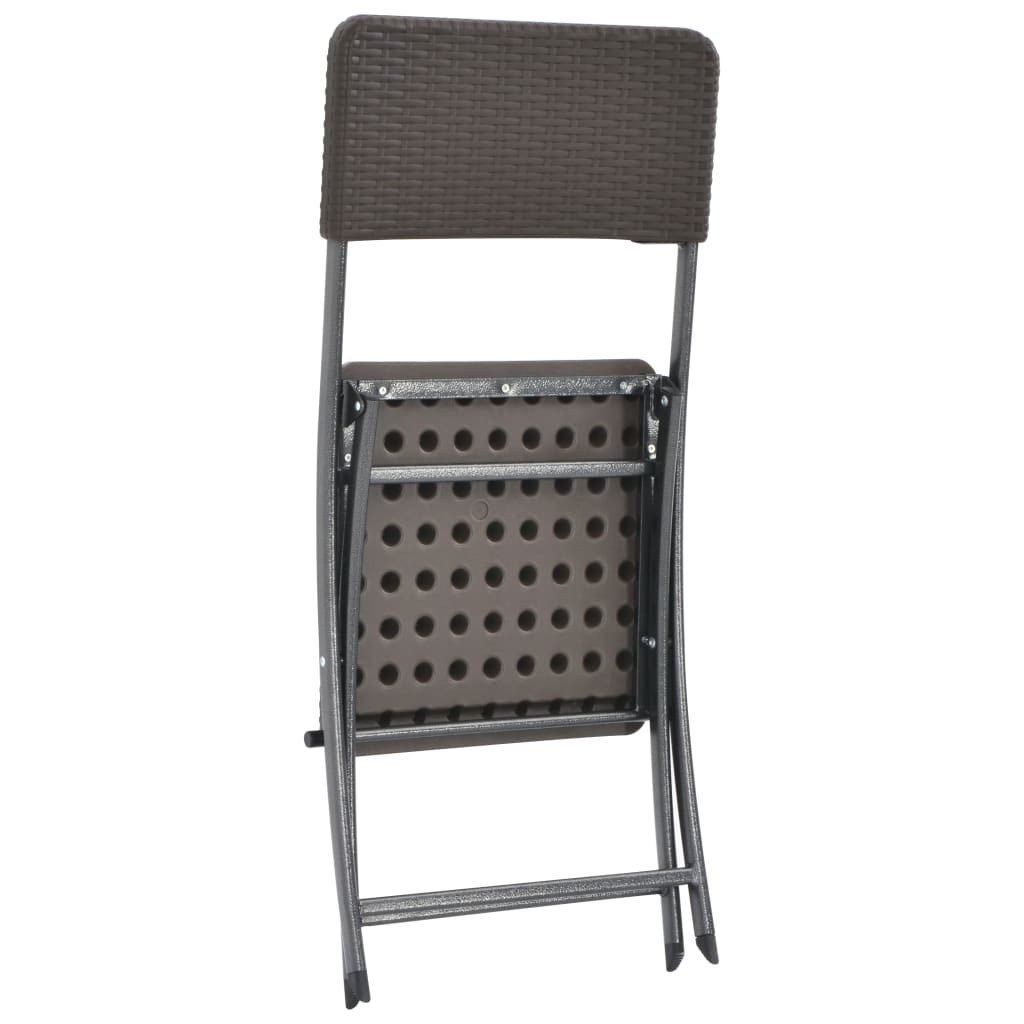 Sammenleggbare Hagestoler 2 Stk Hdpe Og Stål Brun