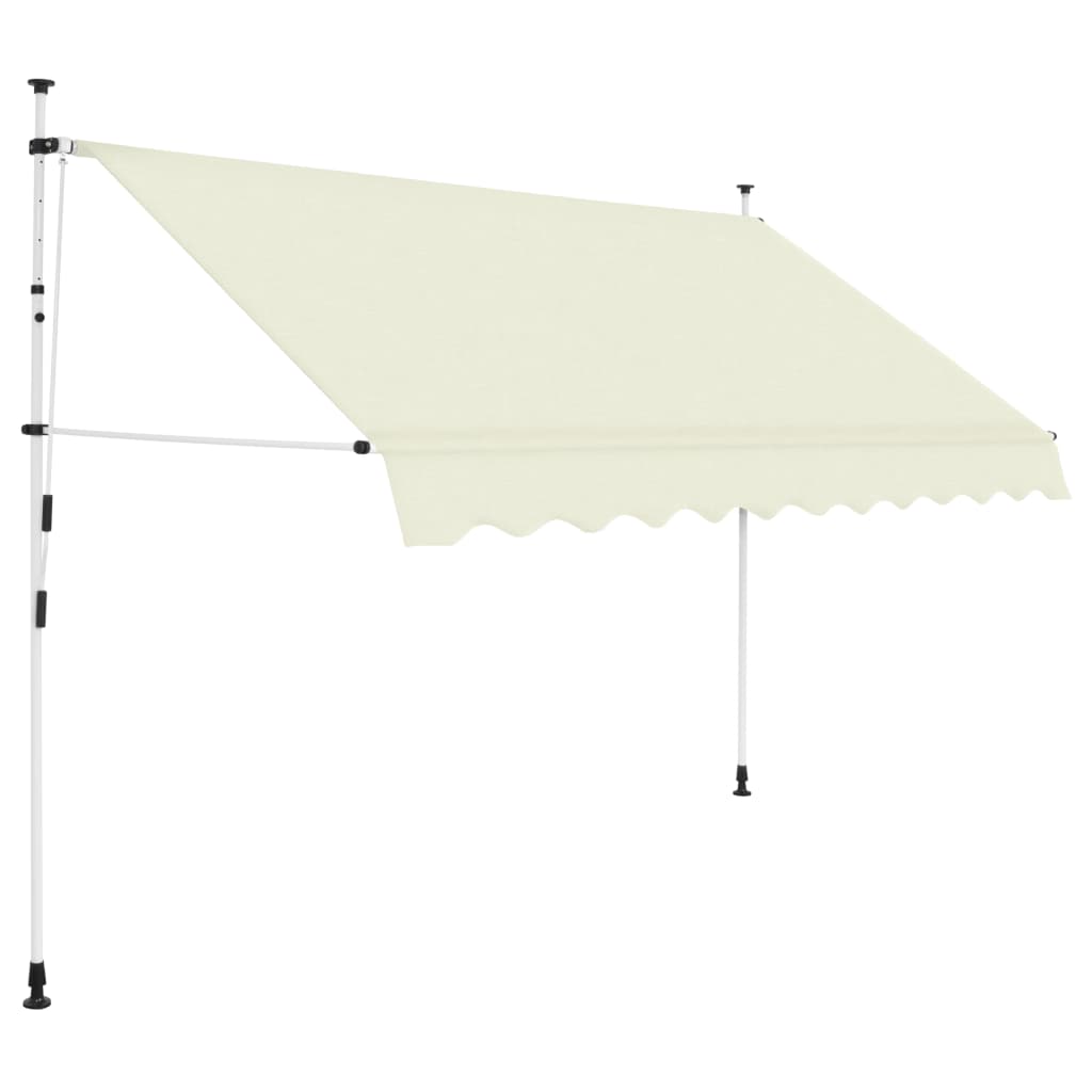 Manuell Uttrekkbar Markise 250 Cm Kremhvit