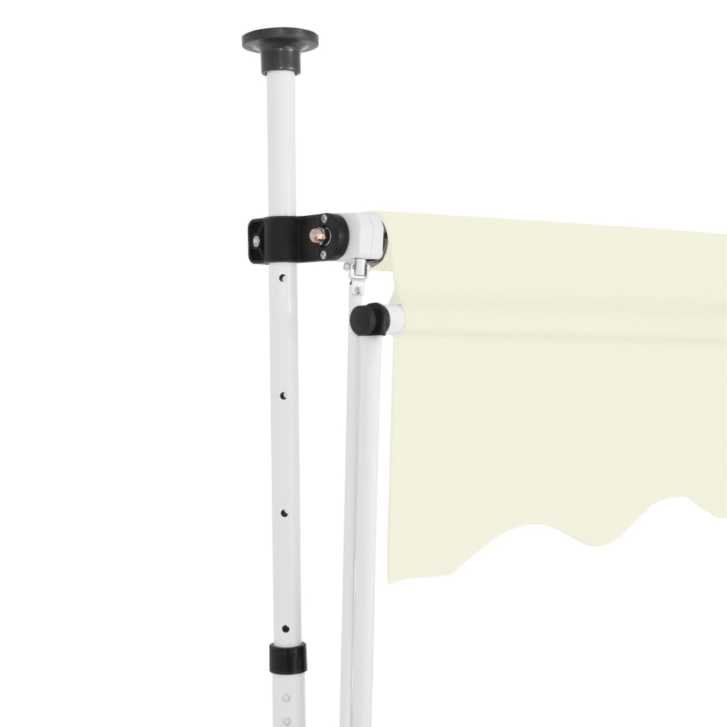 Manuell Uttrekkbar Markise 350 Cm Kremhvit