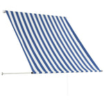 Uttrekkbar Markise 150X150 Cm Blå Og Hvit