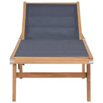Foldbar Solseng Med Hjul Heltre Teak Og Textilene