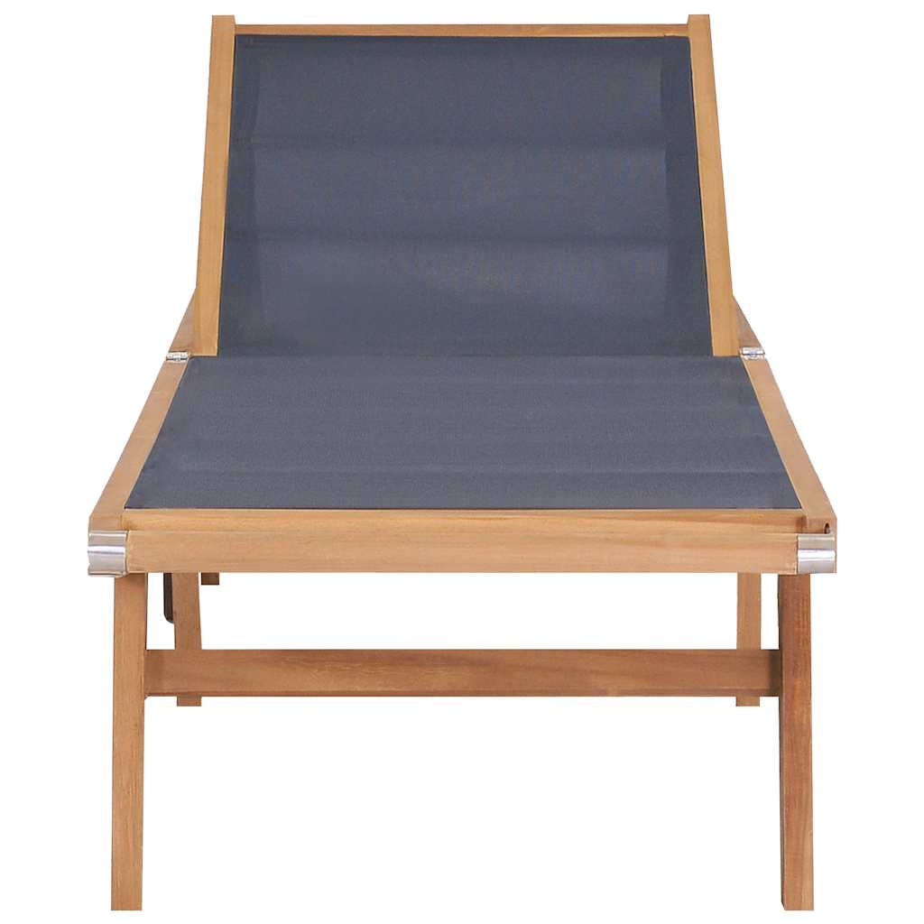 Foldbar Solseng Med Hjul Heltre Teak Og Textilene