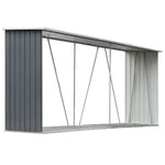 Vedskjul Galvanisert Stål 330X84X152 Cm Grå