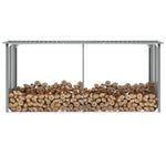 Vedskjul Galvanisert Stål 330X92X153 Cm Grå
