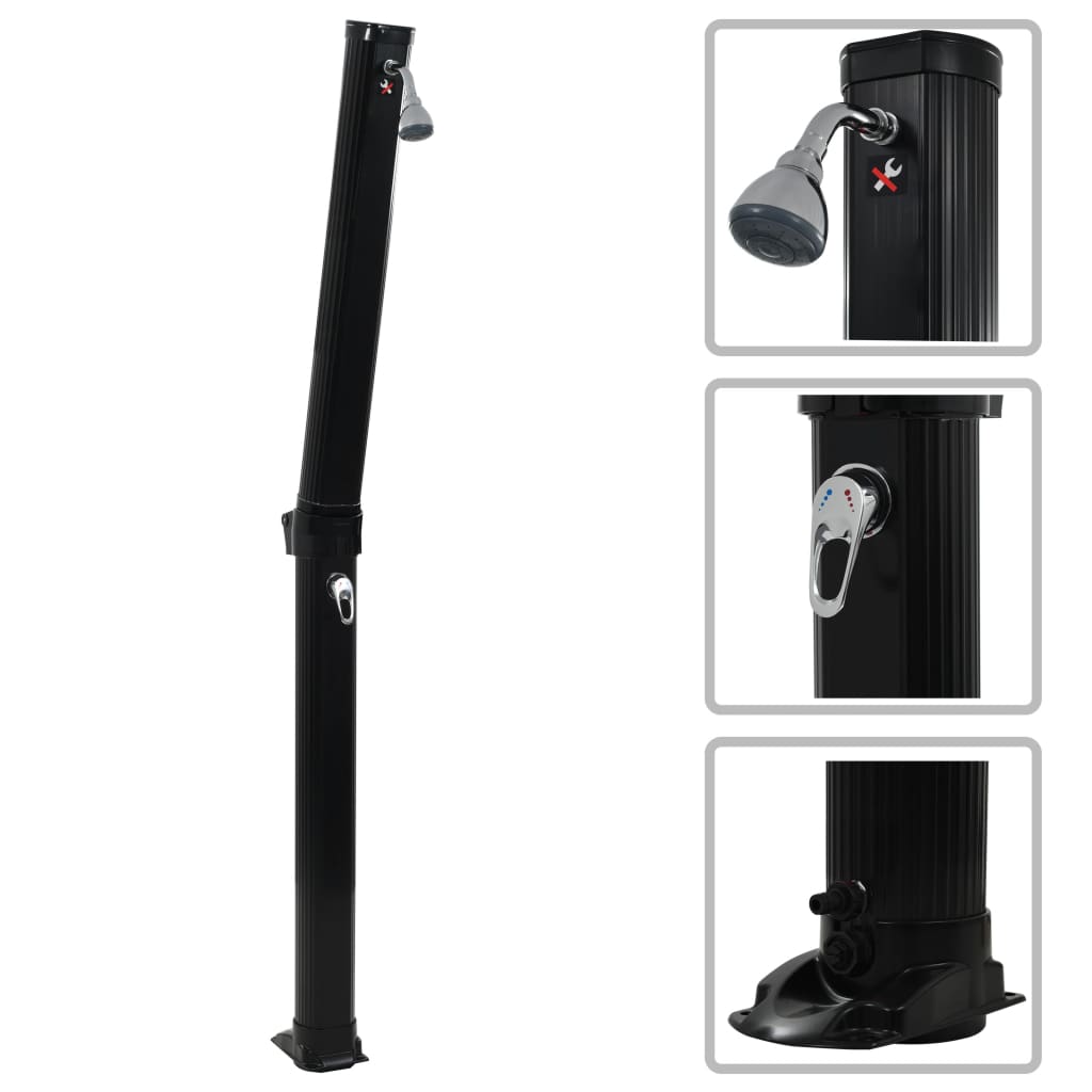 Sammenleggbar Soldusj Svart 214 Cm 23 L