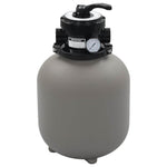 Basseng Sandfilter Med 4 Stillinger Ventil Grå 350 Mm