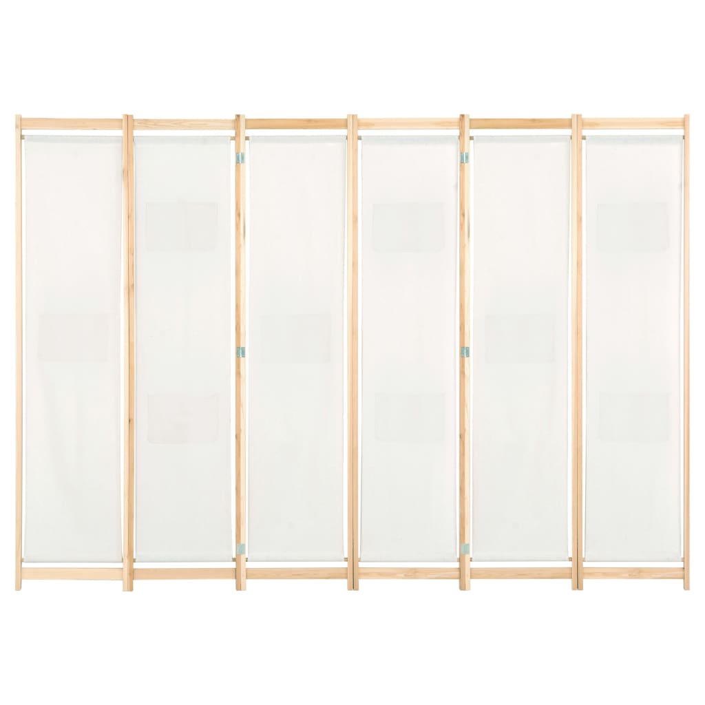 Romdeler 6 Paneler Krem 240X170X4 Cm Stoff