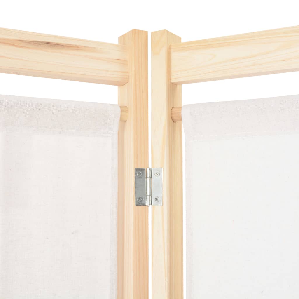 Romdeler 6 Paneler Krem 240X170X4 Cm Stoff