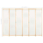 Romdeler 6 Paneler Krem 240X170X4 Cm Stoff
